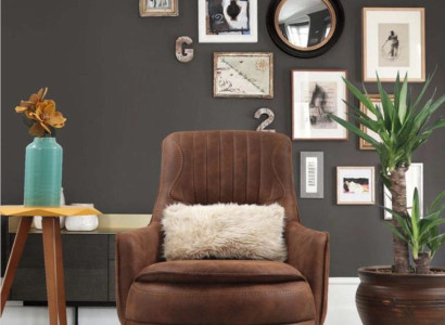 Armchair wing chair design upholstery living room 1 seat imitation leather seater